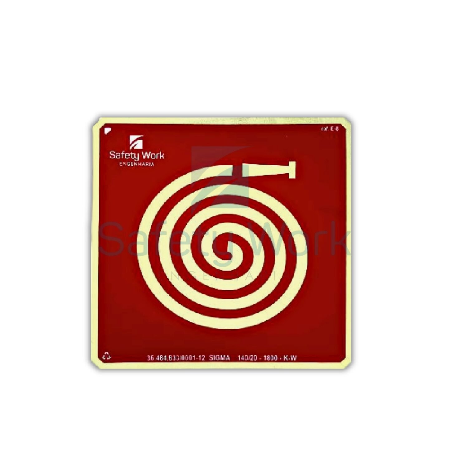 Placa de Sinalização Ref. E8 Mangueira de Hidrante