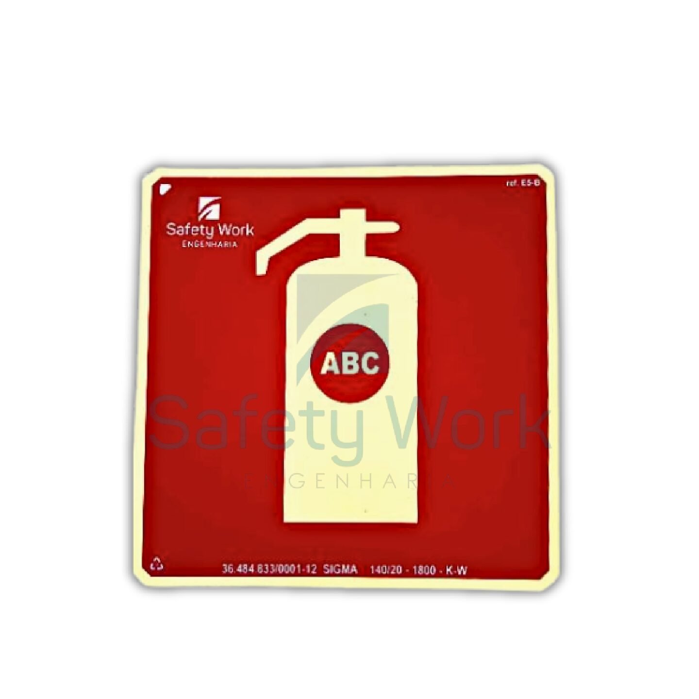 Placa de Sinalização Ref. E5-ABC Extintor Classes A, B e C