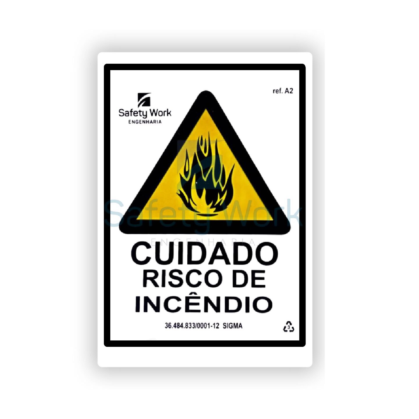 Placa de Sinalização Ref. A2 - Risco de Incêndio