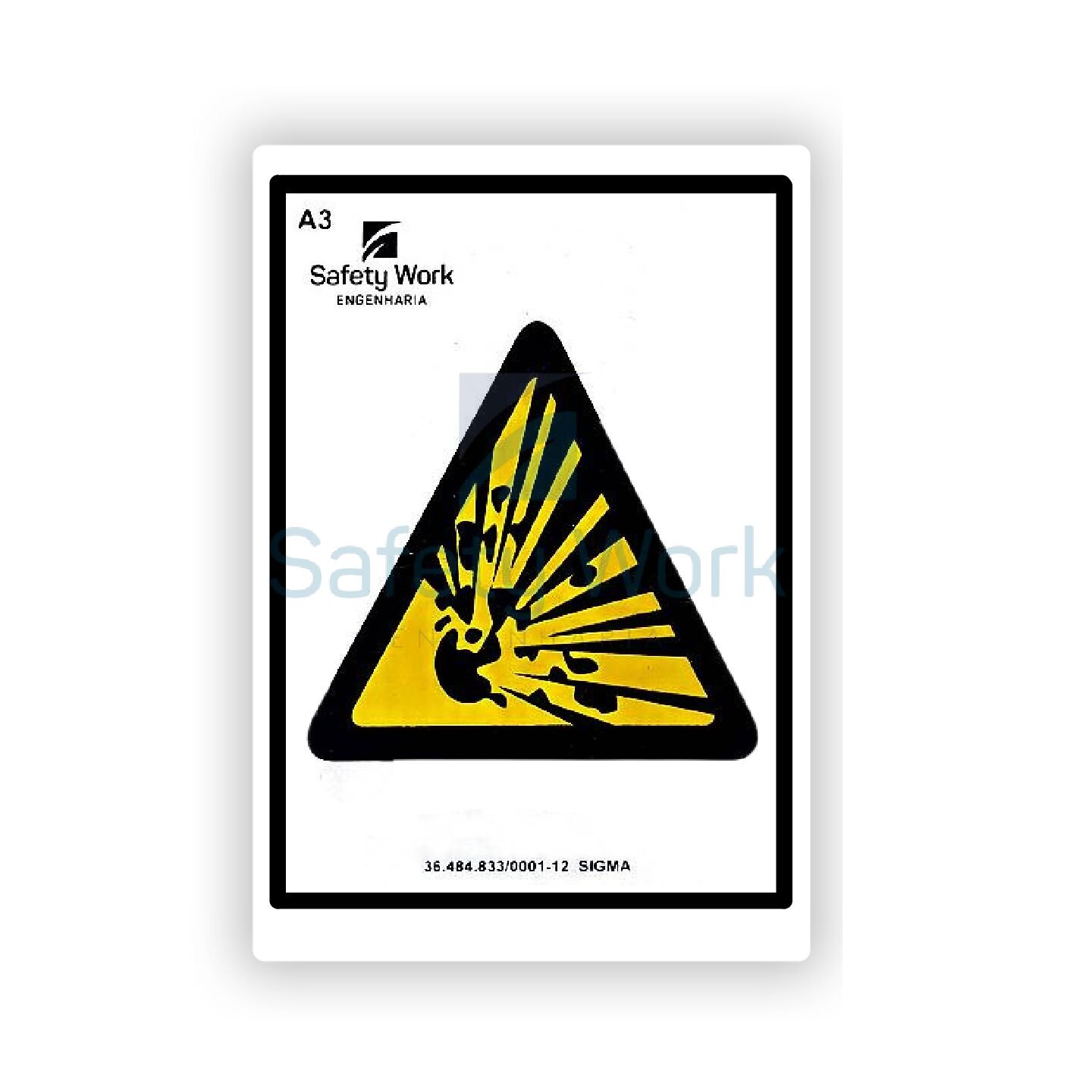 Placa de Sinalização Ref. A3 - Risco de Explosão