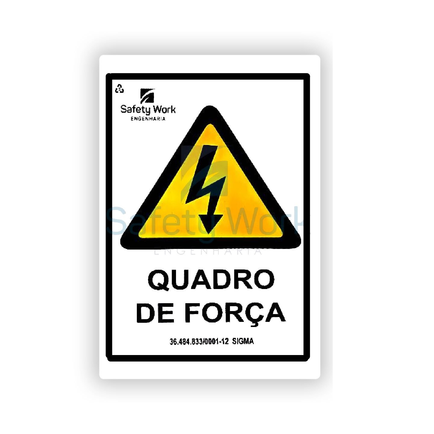 Placa de Sinalização Ref. A8 Quadro de Força