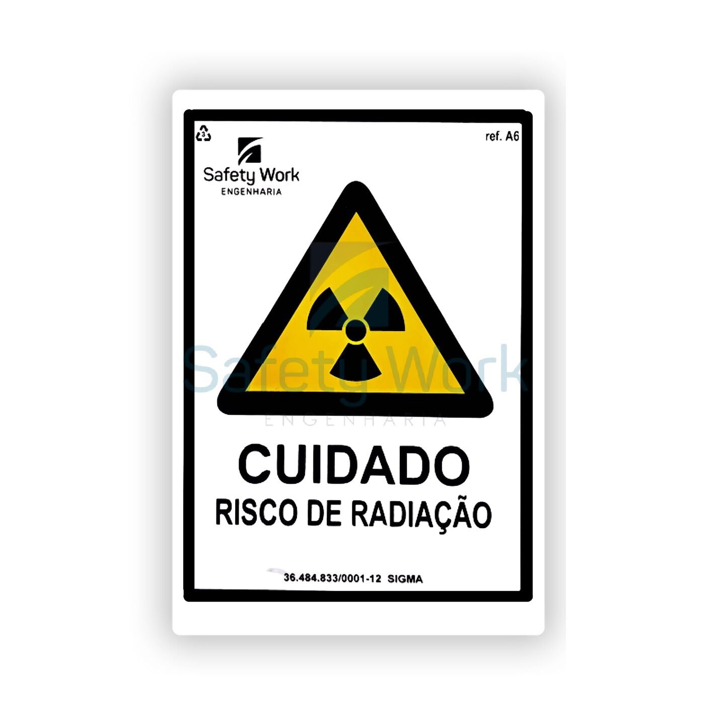 Placa de Sinalização Ref. A6 - Risco de Radiação