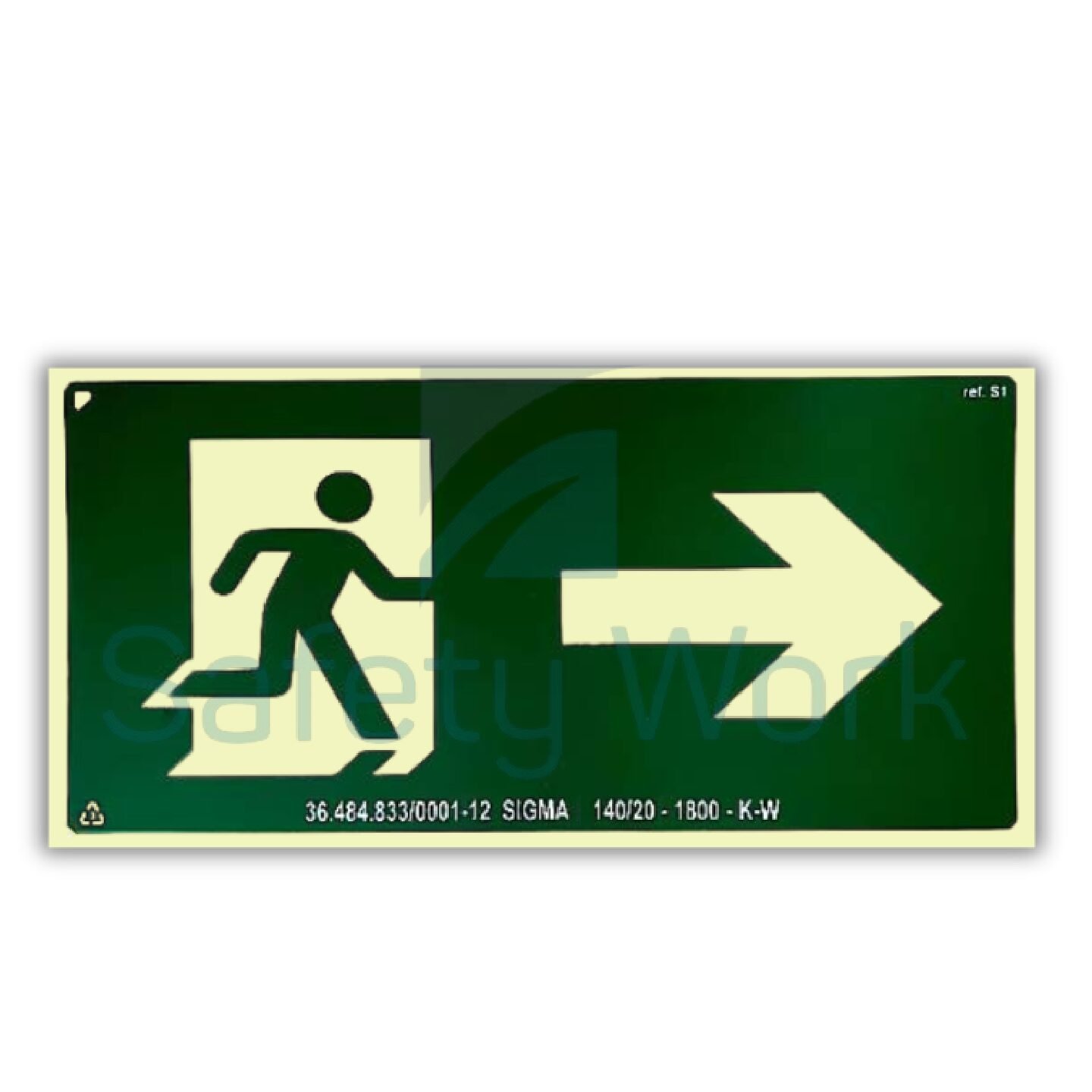 Placa de Sinalização Ref. S1 Saída de Emergência Direita