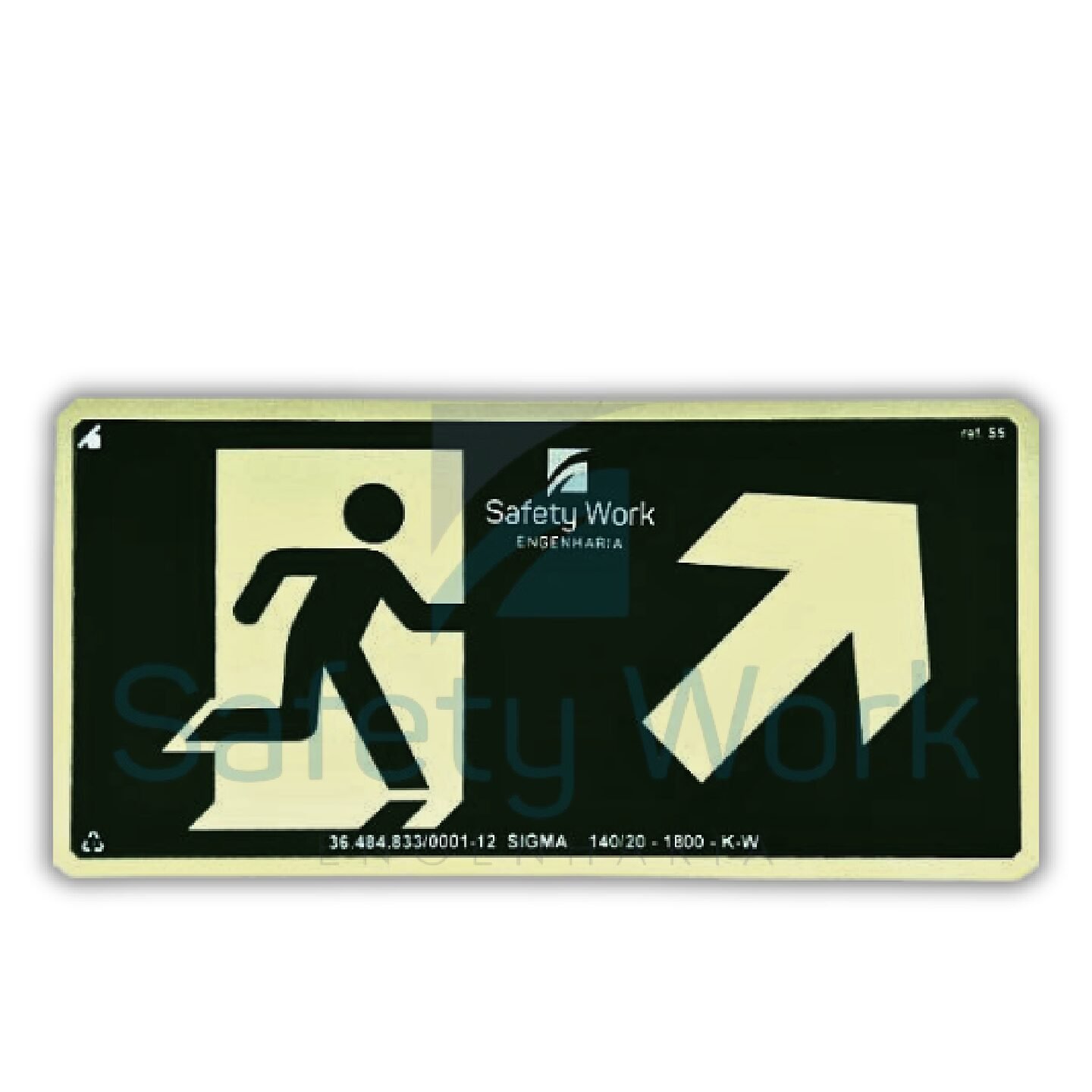 Placa de Sinalização Ref. S4 Saída Acima à Direita