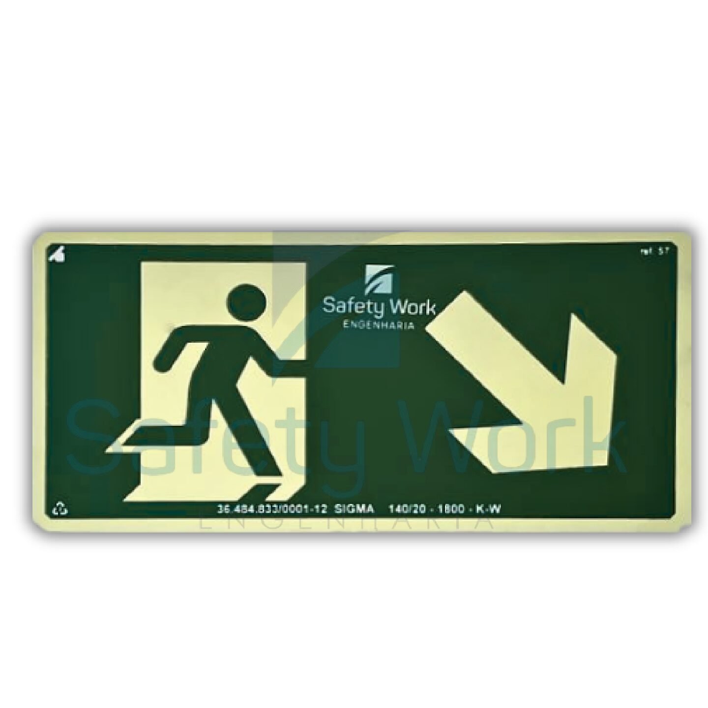 Placa de Sinalização Ref. S6 Saída Abaixo à Direita